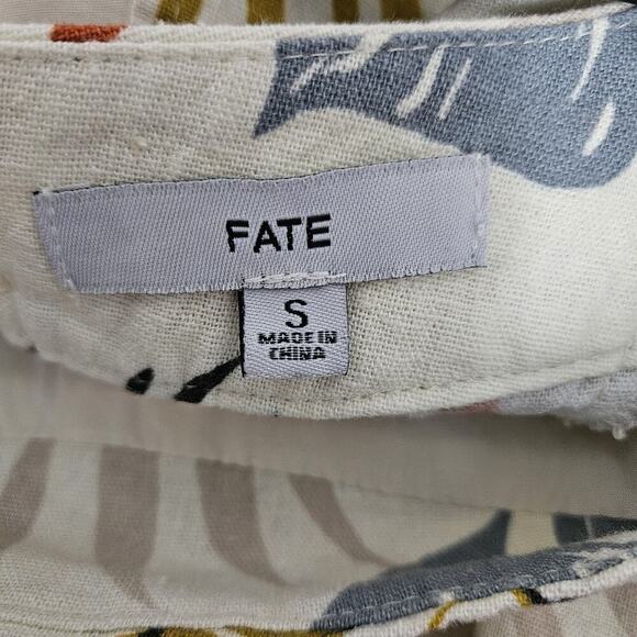 FATE Never Forget dress S linen blend Cut Out Back Lined Pockets Button Accents - Picture 8 of 11